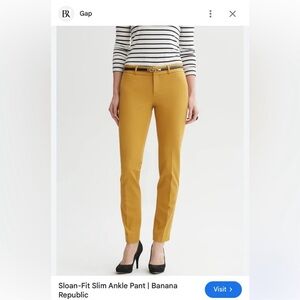Banana Republic Sloan-Fit Slim Ankle Pant - Mustard